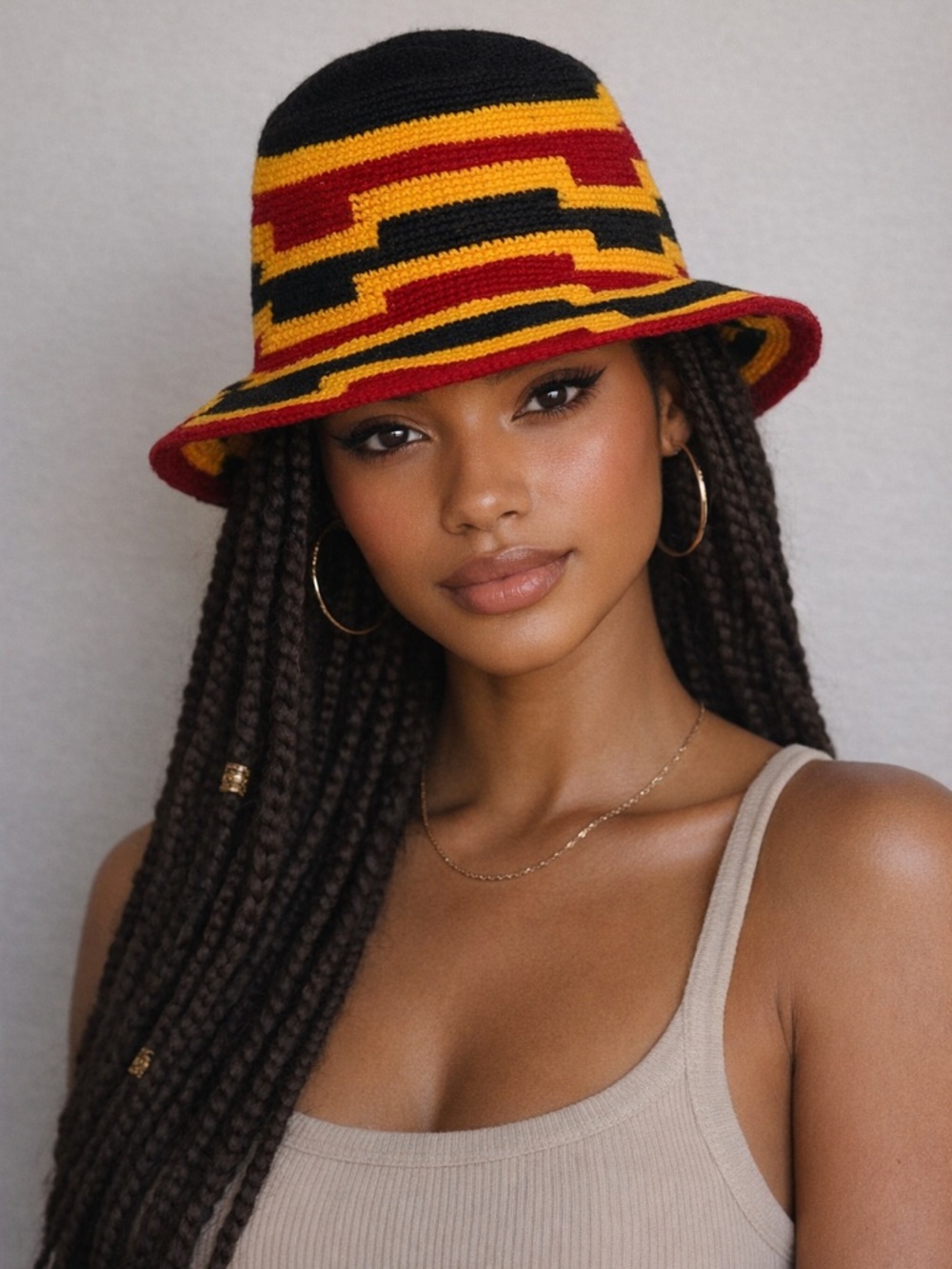 Konso Colorful Crochet Hat